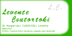 levente csutortoki business card