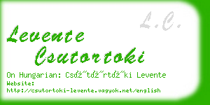 levente csutortoki business card